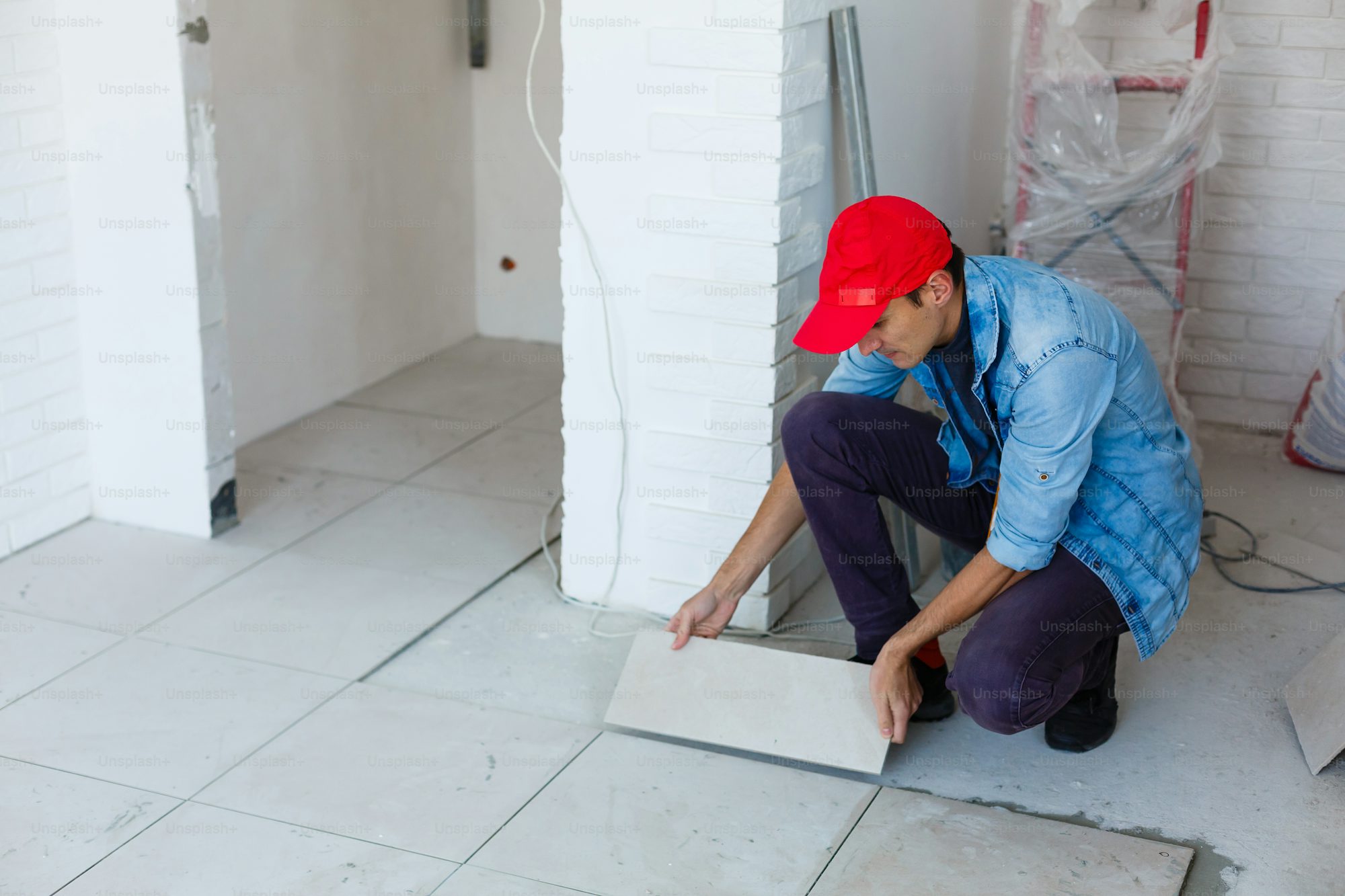 I will install ceramic and porcelain floor tiles